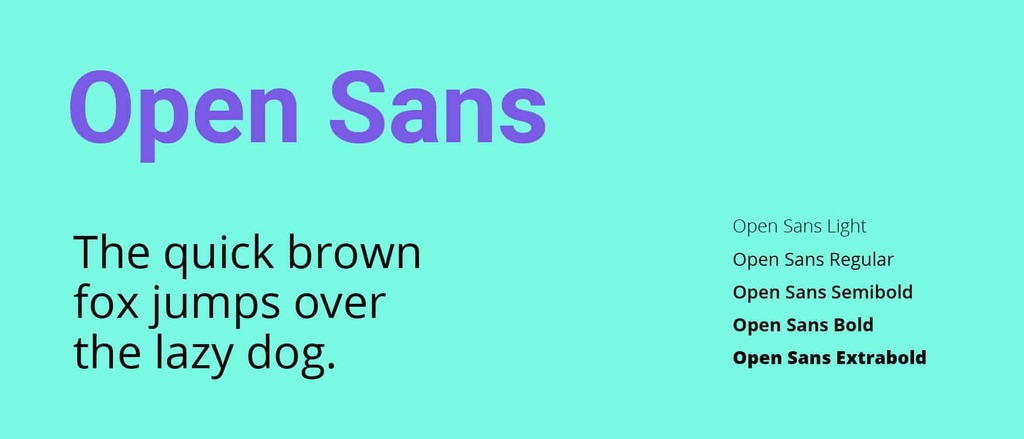 Top 10 google fonts Open Sans