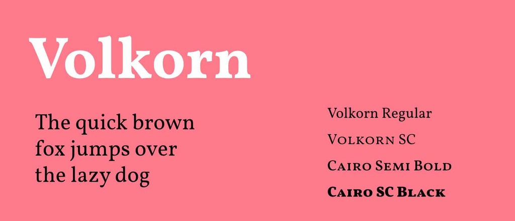 Top 10 google fonts Vollkorn