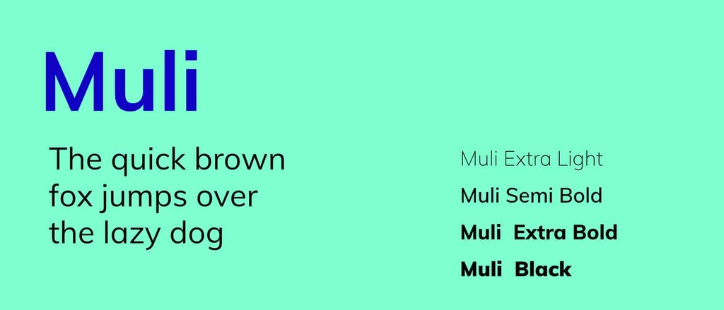 top10 google fonts Muli
